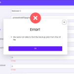Error We are not able to find backup plan from the inf file on Virtualizor